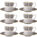 Ver imagem 1 de Cj 6 Xícaras para Café com Pires de Porcelana Egypt 90ml Lyor