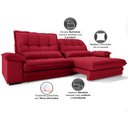Ver imagem 6 de Sofá Bergamo 2,90m Assento Retrátil e Reclinável Velosuede Vermelho - Netsofás