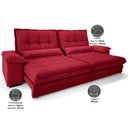 Ver imagem 3 de Sofá Bergamo 2,90m Assento Retrátil e Reclinável Velosuede Vermelho - Netsofás