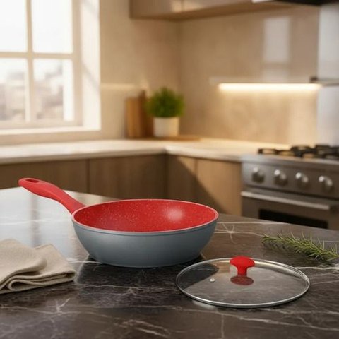 Frigideira Polishop Flavourstone Day By Day 24 cm Vermelho