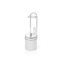 Ver imagem 2 de Suporte De Chão com Lixeira Branca Tampa Inox Premium