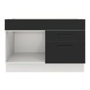 Ver imagem 2 de Balcão de Pia Madesa Agata 1 Porta e 2 Gavetas Branco Preto
