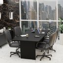 Ver imagem 1 de Mesa de Reunião para Escritório 2mx1m Tampo 30mm Netmobil - Preto