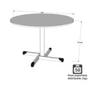 Ver imagem 5 de Mesa Redonda de Reunião para Escritório 1m Pé Metálico - Preto