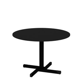 Mesa Redonda de Reunião para Escritório 1m Pé Metálico - Preto - 4