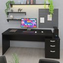 Ver imagem 3 de Mesa de Escritório Pedestal 3 Gavetas 1.90x70 Tpo 40mm Netmobil - Preto