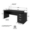 Mesa de Escritório Pedestal 3 Gavetas 1.90x70 Tpo 40mm Netmobil - Preto - 6