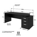 Ver imagem 6 de Mesa de Escritório Pedestal 3 Gavetas 1.90x70 Tpo 40mm Netmobil - Preto