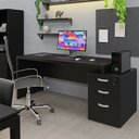 Ver imagem 2 de Mesa de Escritório Pedestal 3 Gavetas 1.90x70 Tpo 40mm Netmobil - Preto
