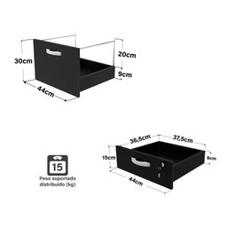 Mesa de Escritório Pedestal 3 Gavetas 1.90x70 Tpo 40mm Netmobil - Preto - 7