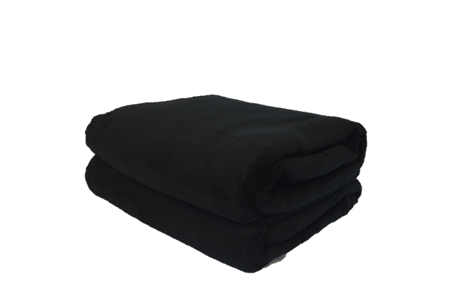 Cobertor Microfibra Plush Preto - Preto - Casal - 1