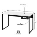 Ver imagem 4 de Mesa para Escritório Industrial com Gavetas 1,35m Tpo 30mm Maciço - Branco
