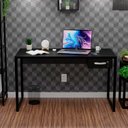 Ver imagem 2 de Mesa para Escritório Industrial com Gavetas 1,35m Tpo 30mm Maciço - Preto