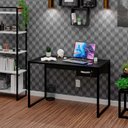 Ver imagem 1 de Mesa de Escritório Industrial com Gavetas 120cm Tpo 30mm Maciço - Preto