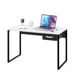 Mesa de Escritório Industrial com Gavetas 120cm Tpo 25mm Maciço - Branco - 2