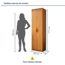 Ver imagem 3 de Sapateira Multiuso 2 Portas 5 Prateleiras 177cm Bliss Marrom Amêndoa Clean