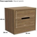 Ver imagem 4 de Mesa de Cabeceira 2 Gavetas 54 Cm S822 Nogueira Kappesberg