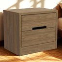 Ver imagem 2 de Mesa de Cabeceira 2 Gavetas 54 Cm S822 Nogueira Kappesberg