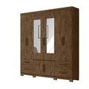 Ver imagem 1 de Guarda Roupa 8 Portas com Espelho Porto Plus Castanho Wood 943331 Moval