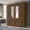 Ver imagem 2 de Guarda Roupa 8 Portas com Espelho Porto Plus Castanho Wood 943331 Moval