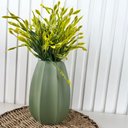 Ver imagem 2 de Vaso Centro de Mesa Verde Oliva Moderno Trabalhado c/ Planta