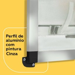 Kit Tela Mosquiteira Removível para Janela 1,20m X 1,50m Cinza - 2