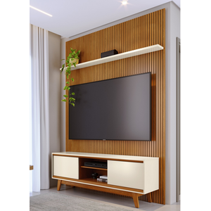 Composição Milo 179m para Tv''s até 65 Polegadas 2 Portas Deslizantes - Cinamomo/off White Madetec