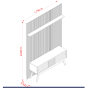 Ver imagem 4 de Composição Milo 179m para Tv''s até 65 Polegadas 2 Portas Deslizantes - Cinamomo/off White Madetec