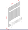 Ver imagem 4 de Composição Milo 179m para Tv''s até 65 Polegadas 2 Portas Deslizantes - Cinamomo/off White Madetec