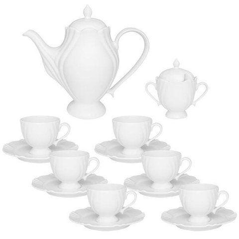 Conjunto Cafézinho 14 peças Soleil White