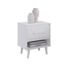 Ver imagem 5 de Jogo de Mesa de Cabeceira Mila 1 Gaveta Pés Retrô - Branco Móblis