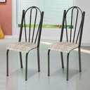 Ver imagem 2 de Kit 6 Cadeiras de Cozinha Alasca Estampado Rattan Pés de Ferro Cromo Preto - Pallazio