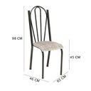 Ver imagem 5 de Kit 6 Cadeiras de Cozinha Alasca Estampado Rattan Pés de Ferro Cromo Preto - Pallazio