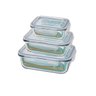 Conjunto De 3 Potes Herméticos De Vidro Retangular - 1