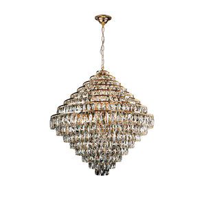 Lustre Pendente Sala de Jantar Cristal Legítimo Florença Belle 80cm Bivolt:dourado/110v/220v