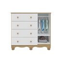 Ver imagem 3 de Cômoda Infantil Júnior C/ 1 Porta e 4 Gavetas Branco - Peroba