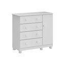 Ver imagem 1 de Cômoda Infantil Júnior C/ 1 Porta e 4 Gavetas Branco - Peroba