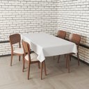 Ver imagem 1 de Toalha Mesa Térmica Impermeável Pvc Linho Branco Por Metro