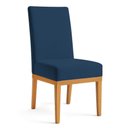 Ver imagem 2 de Kit 4 Cadeiras de Jantar Brisa Veludo Azul Marinho Base de Madeira - Pallazio