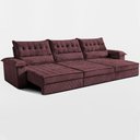 Ver imagem 1 de Sofá Retrátil e Reclinável 4,20m com Molas e Espuma D33 Thunder Velusoft Vinho Cama Inbox