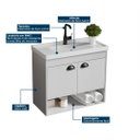 Ver imagem 3 de Gabinete Armario para Banheiro 100% Mdf + Cuba - Crotone Lineo 50cm
