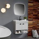 Ver imagem 1 de Gabinete Armario para Banheiro 100% Mdf + Cuba - Crotone Lineo 50cm