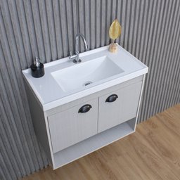 Gabinete Armario para Banheiro 100% Mdf + Cuba - Crotone Lineo 50cm - 4