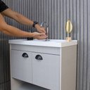 Ver imagem 2 de Gabinete Armario para Banheiro 100% Mdf + Cuba - Crotone Lineo 50cm