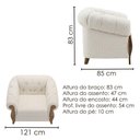 Ver imagem 3 de Poltrona Decorativa Capitone Milano Pes Madeira Boucle Tce 1010 Moll