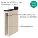 Ver imagem 2 de Balcão com Tampo Nicho Guardanapeiro Kali Premium MDF 15cm Nicioli Móveis