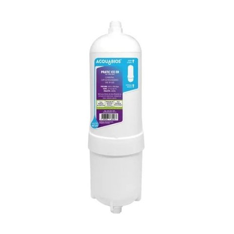 Refil Pratic Ice Er Conector Rosca 1/4' Reto para Refrigerador Side By Side - 1005-0042 Acquabios