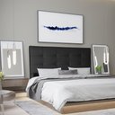 Ver imagem 2 de Cabeceira Roma Casal Estofada 140cm Corino Preto