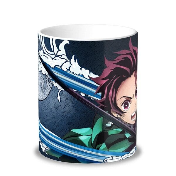 caneca demon slayer, caneca tanjiro, kimetsu no yaiba - Gato Mestre