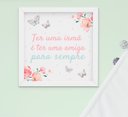 Ver imagem 4 de Quadro Infantil Quarto Bebê Menina Irmãs Flores Kit 4 Peças